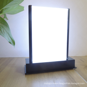 Double Sided Acrylic Table Stand Led Lighting Sign Frame Display Stand Card Menu Holder